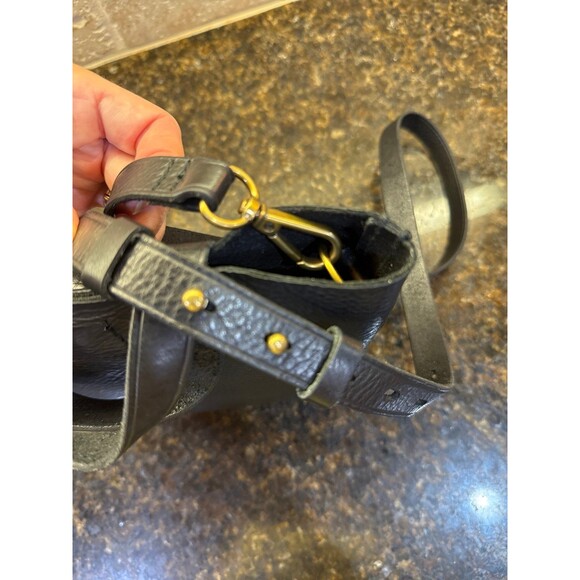 Madewell Transport Crossbody Black Pebbled Leather Gold Hardware EUC - Picture 8 of 11